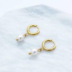 Simple Pearl Hoops
