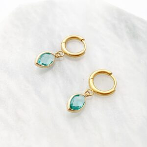 Aquamarine Marquise Hoops