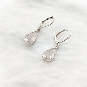 April Birthstone Earrings - Silver