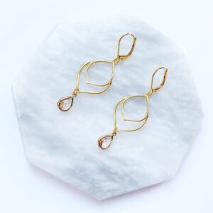 Lotus Dangly Earrings in Gold