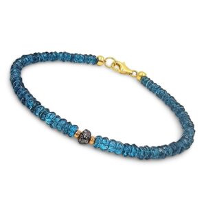 Natural Topaz and Raw Diamond Bracelet